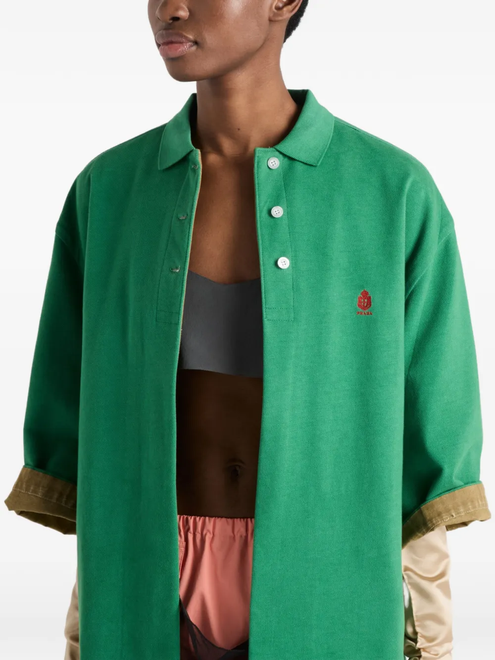 Prada Old Piqué blouson jack Groen