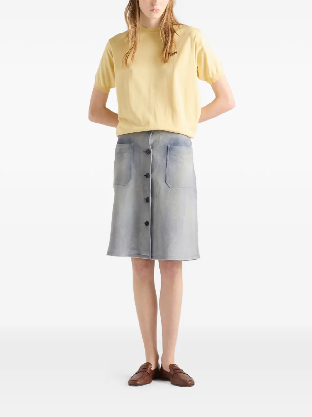 Prada Silk Crew-neck Sweater In Multi