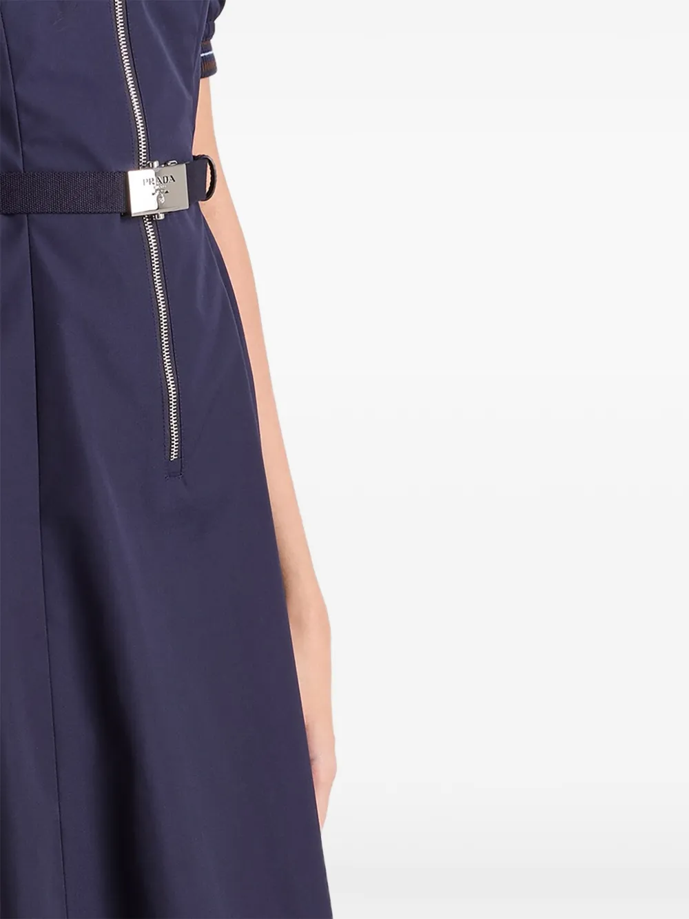Prada Midi-jurk met ritssluiting en ceintuur Blauw