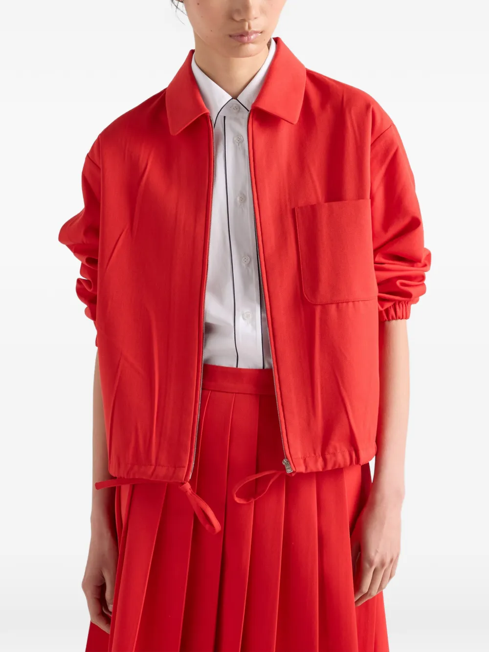  Prada Short-sleeved Poplin Shirt - White 