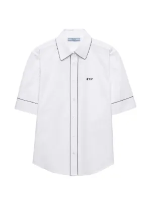 Prada triangle-logo Poplin Shirt | White | FARFETCH