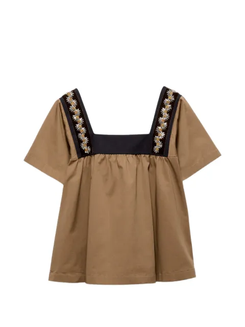 Prada embroidered old gabardine top