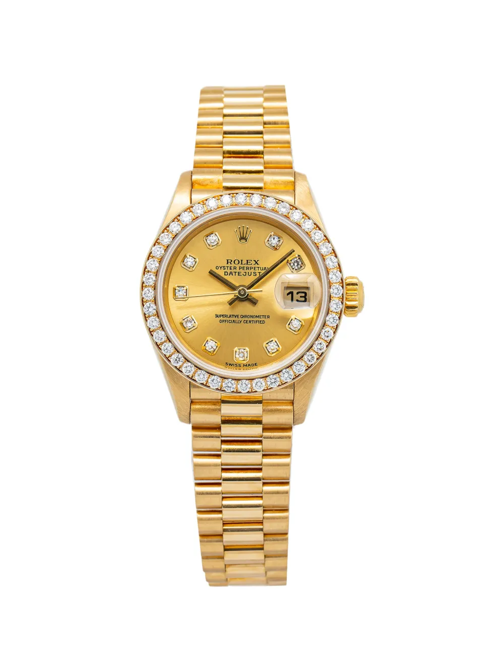 Rolex diamond champagne 26mm watch - Oro