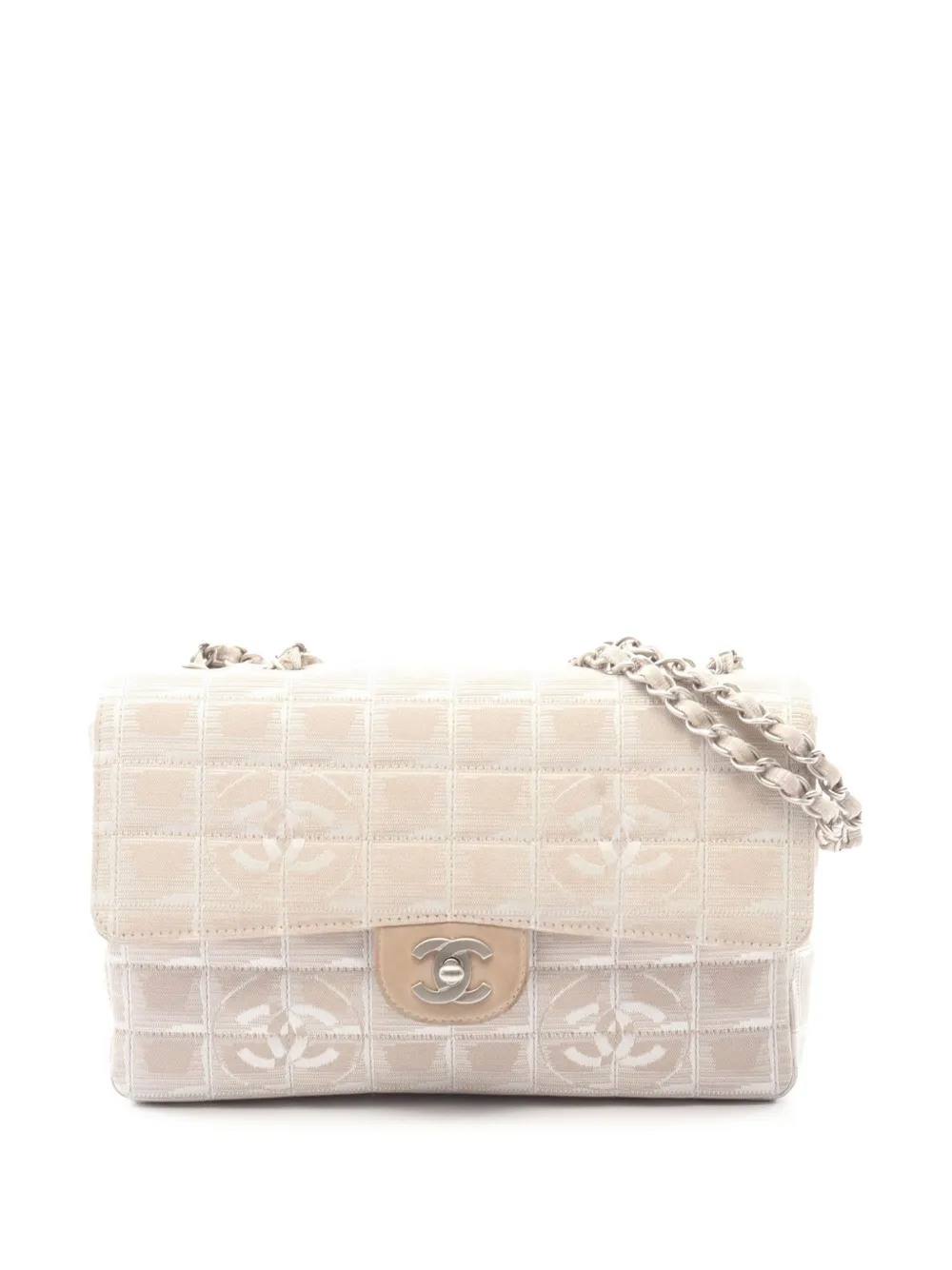 CHANEL Pre-Owned 2002-2003 Medium New Travel Line Nylon Single Flap shoulder bag - Marrone