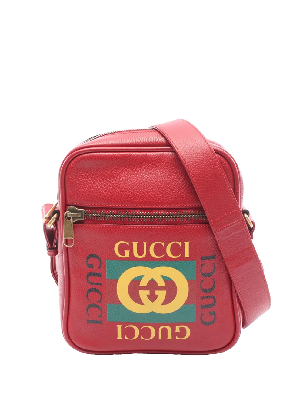 Gucci Pre-Owned 2000-2015 Grained Calfskin Logo crossbody bag - Rosso