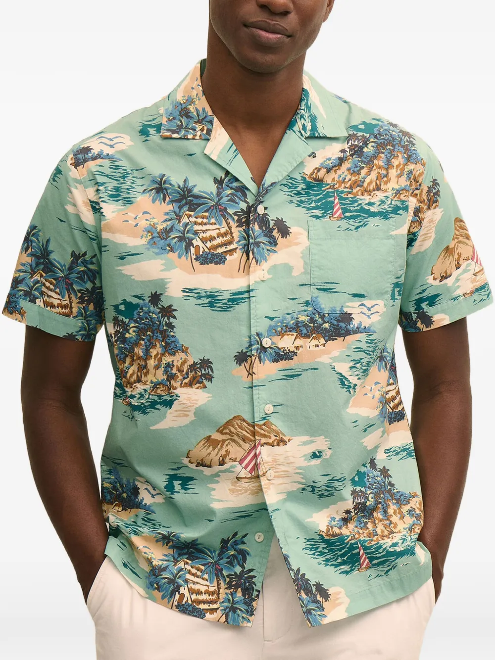 Brooks Brothers Island-print cotton shirt - Verde