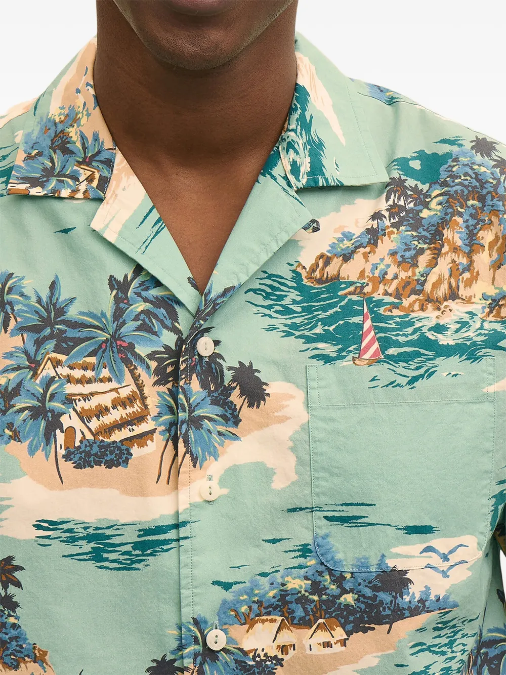 Brooks Brothers Katoenen sweater met Island-print Groen