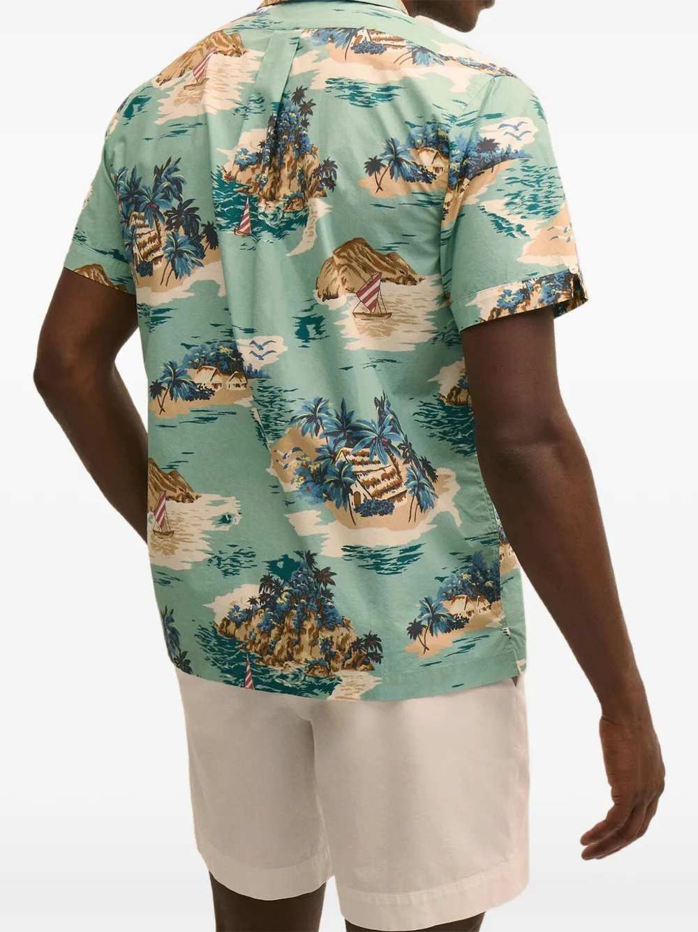 Brooks Brothers Katoenen sweater met Island-print Groen