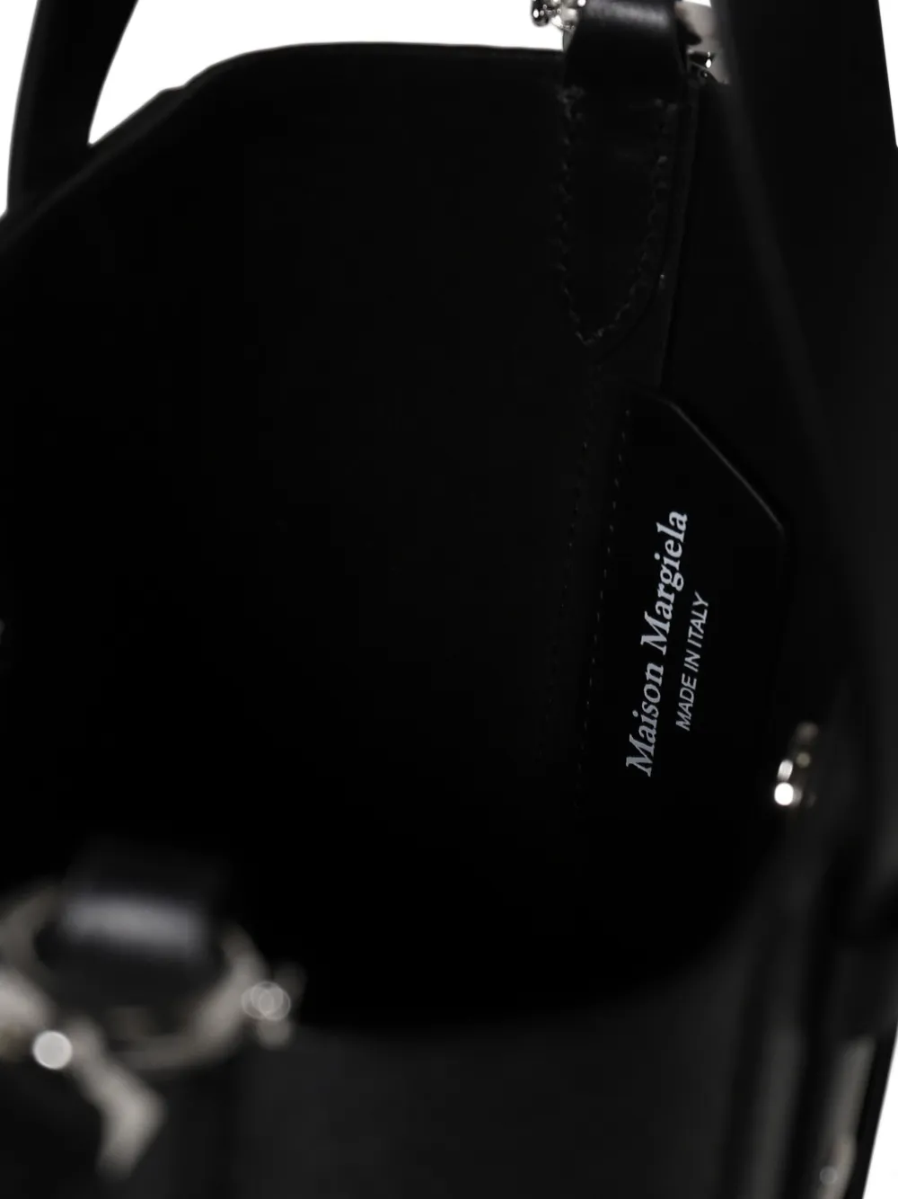 Maison Margiela Schoudertas met bewerkte handgreep Zwart
