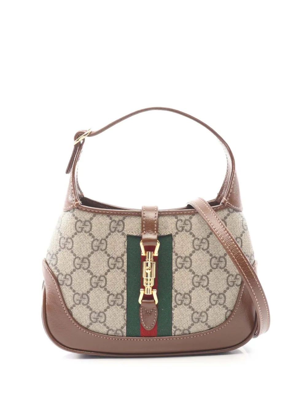 Gucci Pre-Owned 2016-2026 Mini GG Supreme Web Jackie 1961 crossbody bag - Marrone
