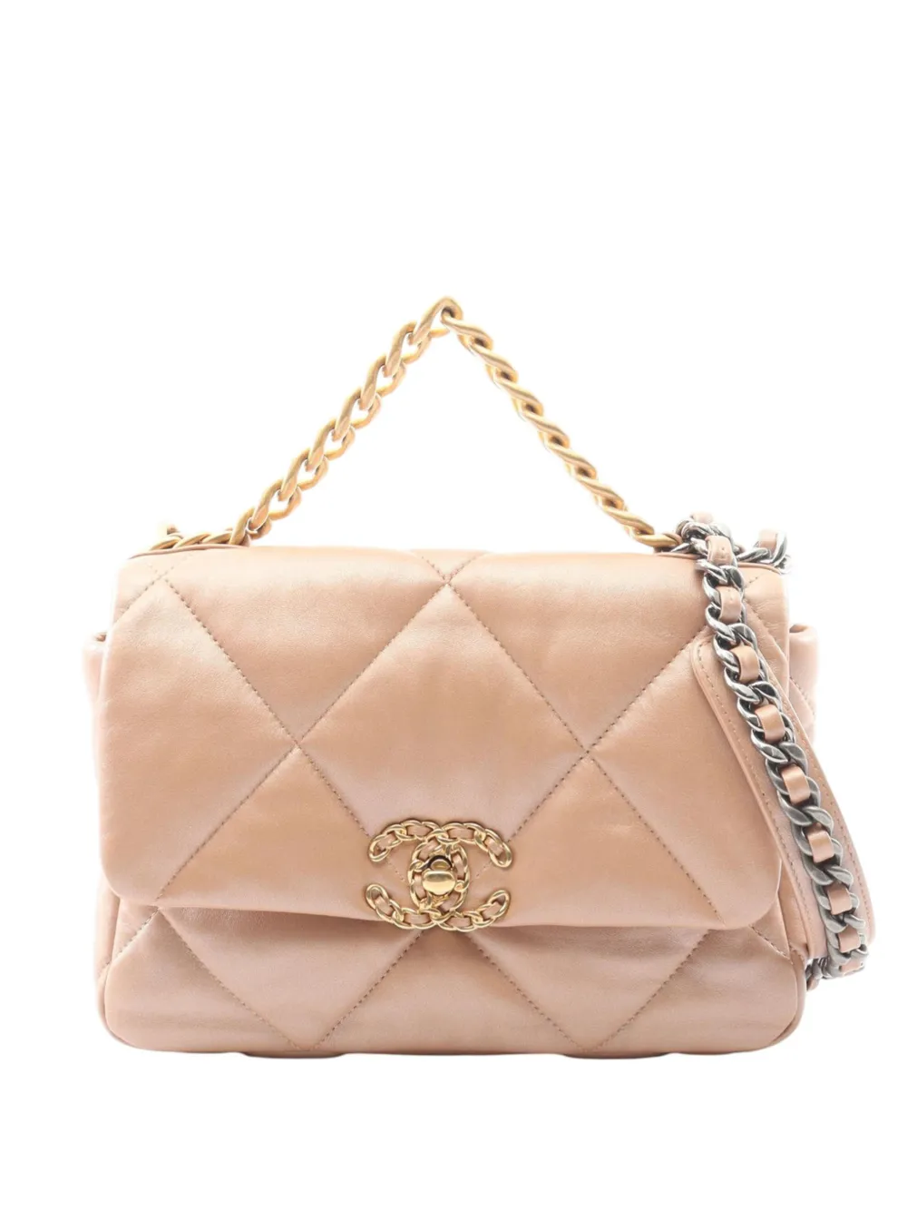 CHANEL Pre-Owned 2021-2026 Large Lambskin 19 Flap satchel - Rosa
