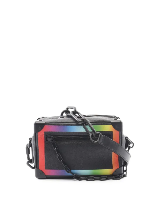 Louis Vuitton Pre-owned 2019 Taiga Rainbow Soft Trunk Crossbody Bag in Black