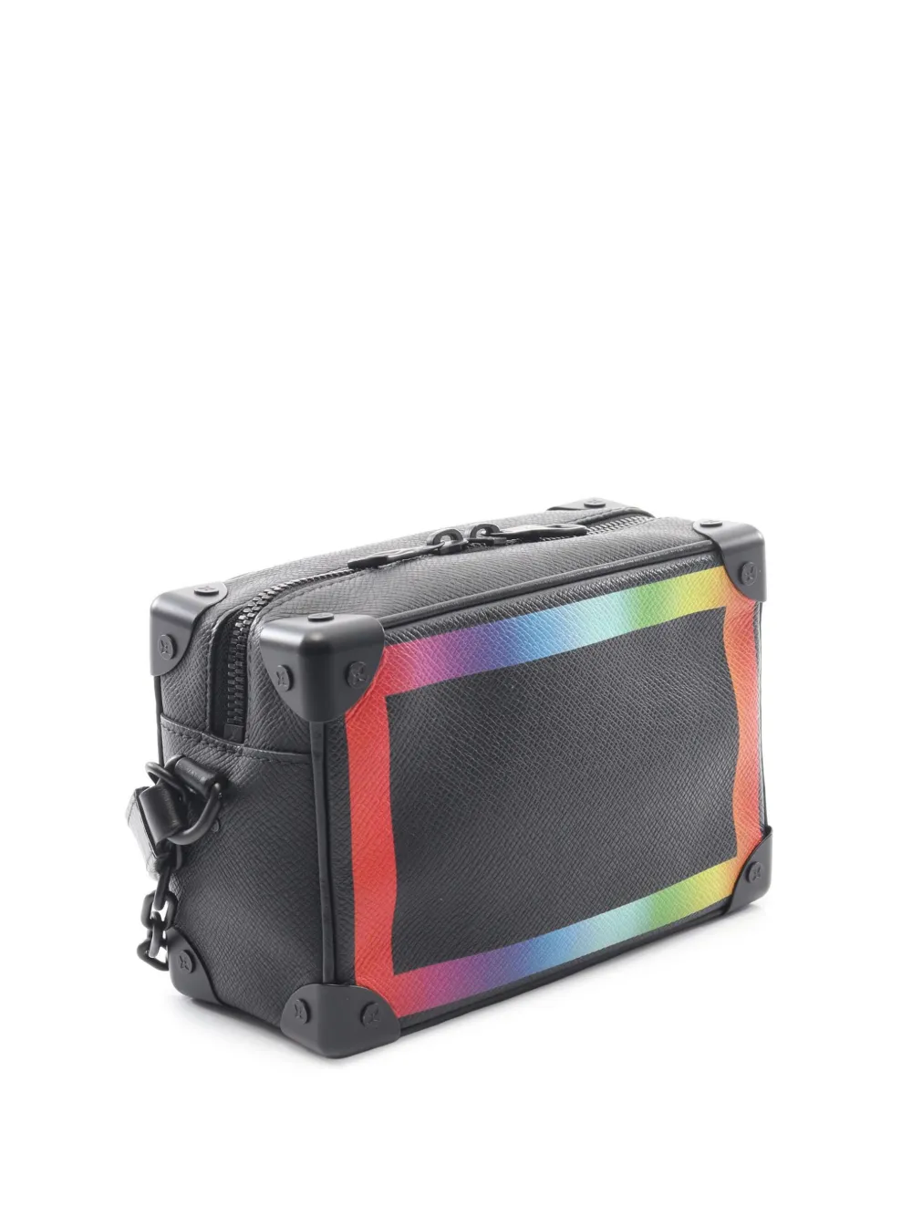 Louis Vuitton Pre-owned 2019 Taiga Rainbow Soft Trunk Crossbody Bag in Black, view 3