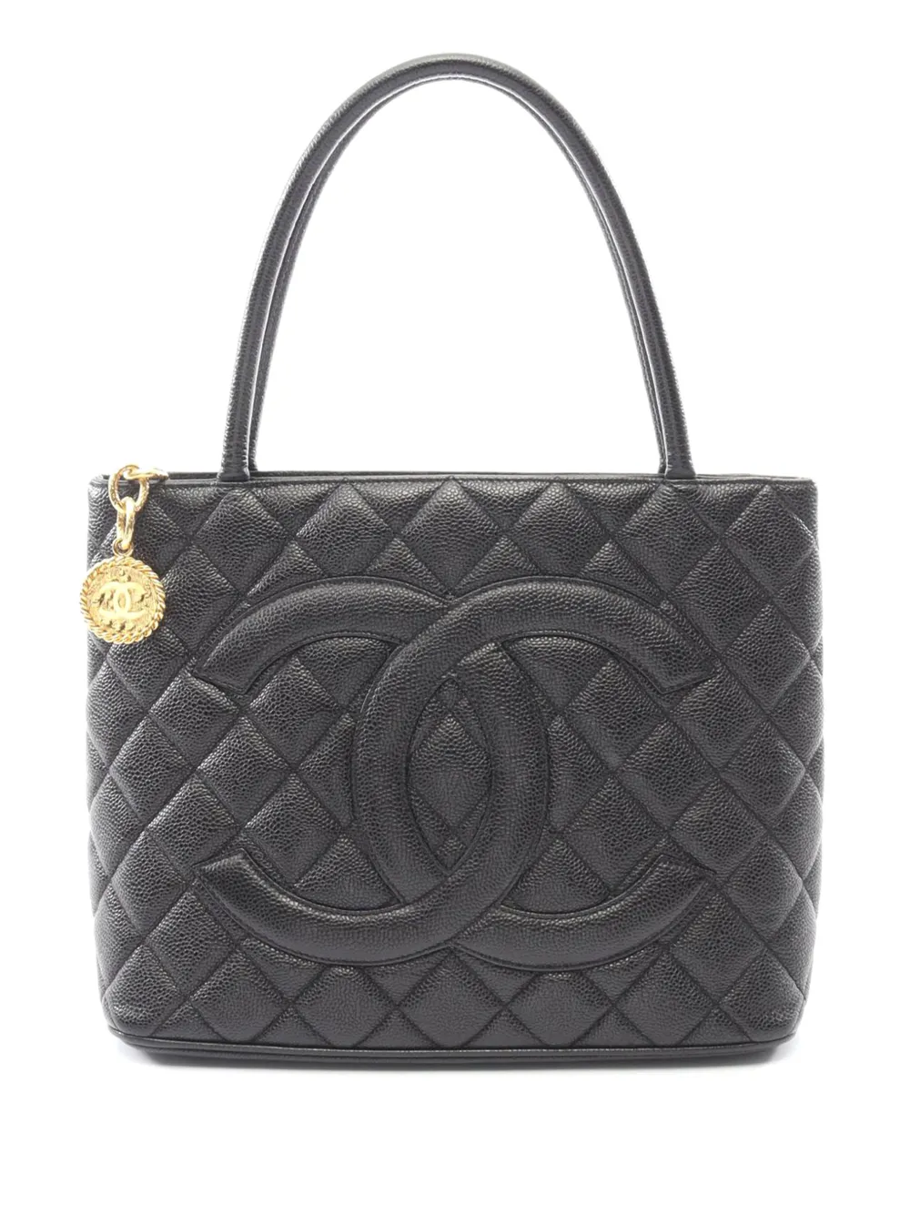 CHANEL Pre-Owned 2002-2003 Caviar Medallion tote bag - Nero