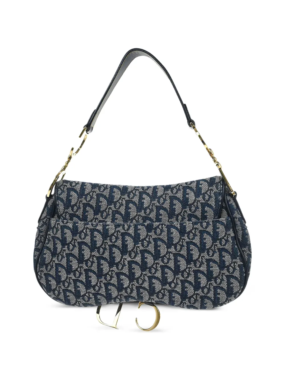 Dior Pre-owned 2002 Double Saddle Canvas Handbag in Blue, view 2
