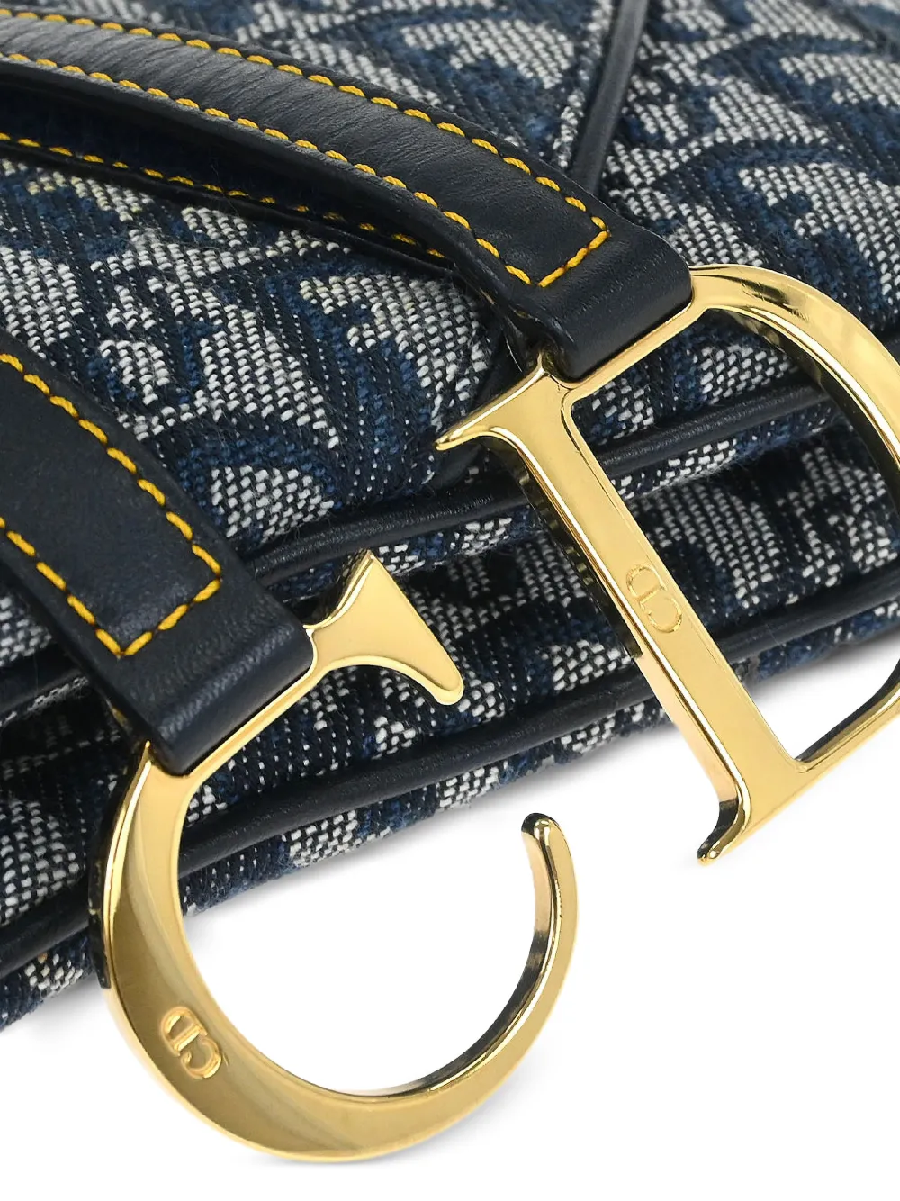 Dior Pre-owned 2002 Double Saddle Canvas Handbag in Blue, view 3
