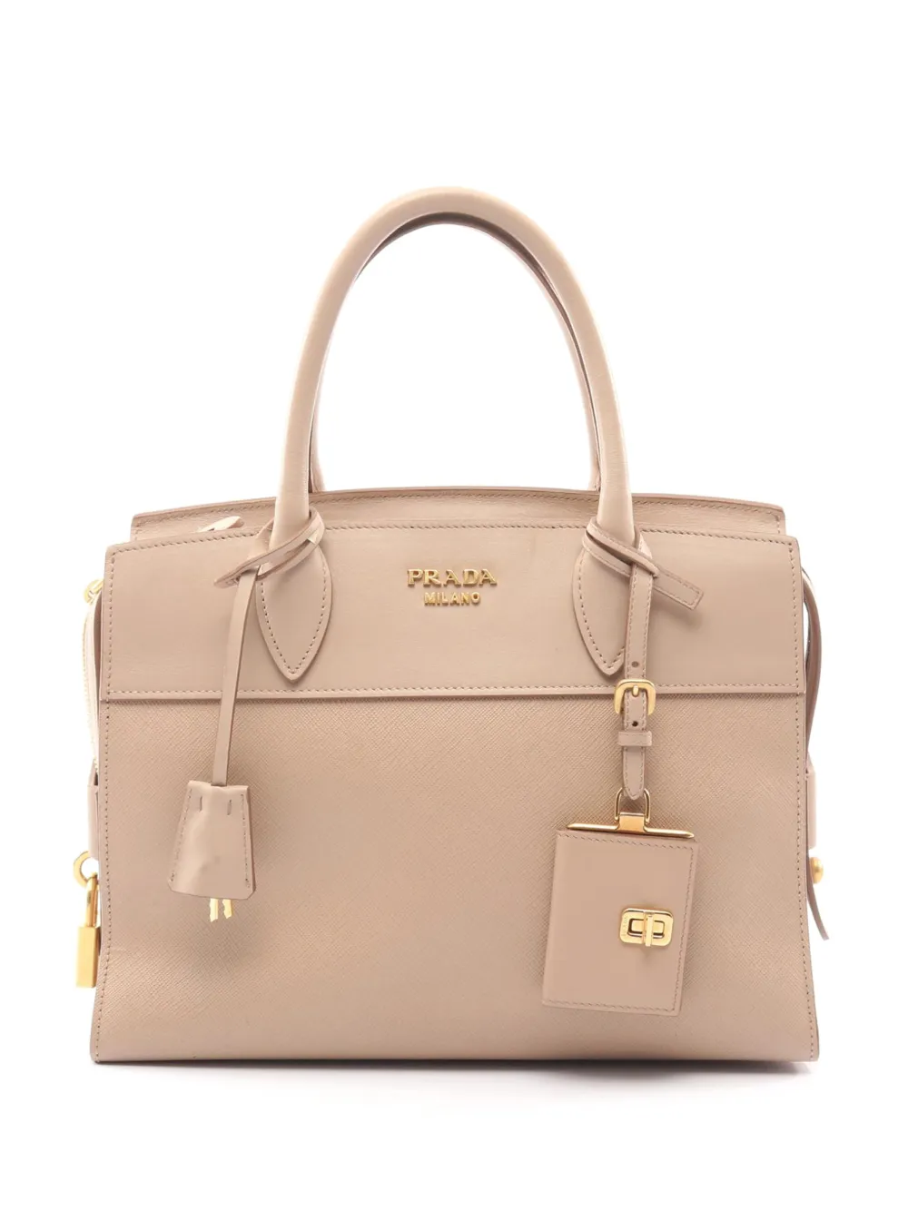 Prada Pre-Owned 2010-2026 Saffiano and City Calf Esplanade satchel - Marrone