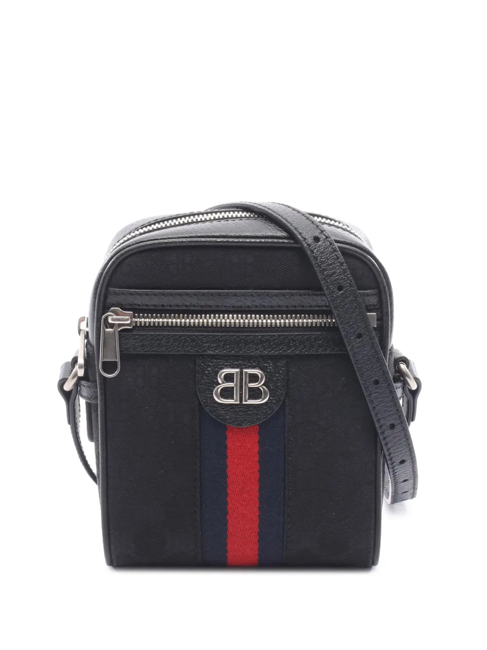 Balenciaga Pre-Owned 2016-2026 The Hacker Project Mini BB Supreme Web Ophidia crossbody bag - Nero