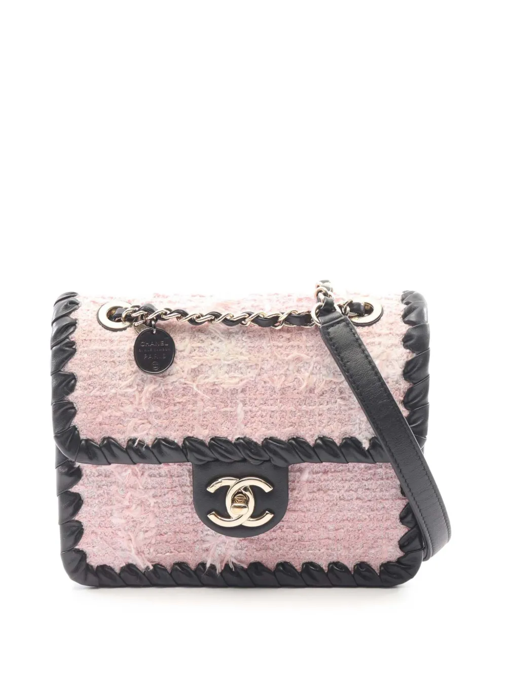CHANEL Pre-Owned 2021-2026 Mini CC Tweed My Own Frame Flap Bag crossbody bag - Rosa