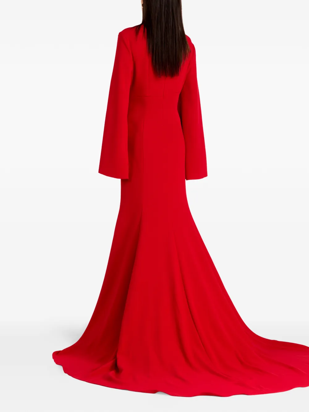 Solace London Maxi-jurk met gedrapeerd lijfje en lange mouwen Rood