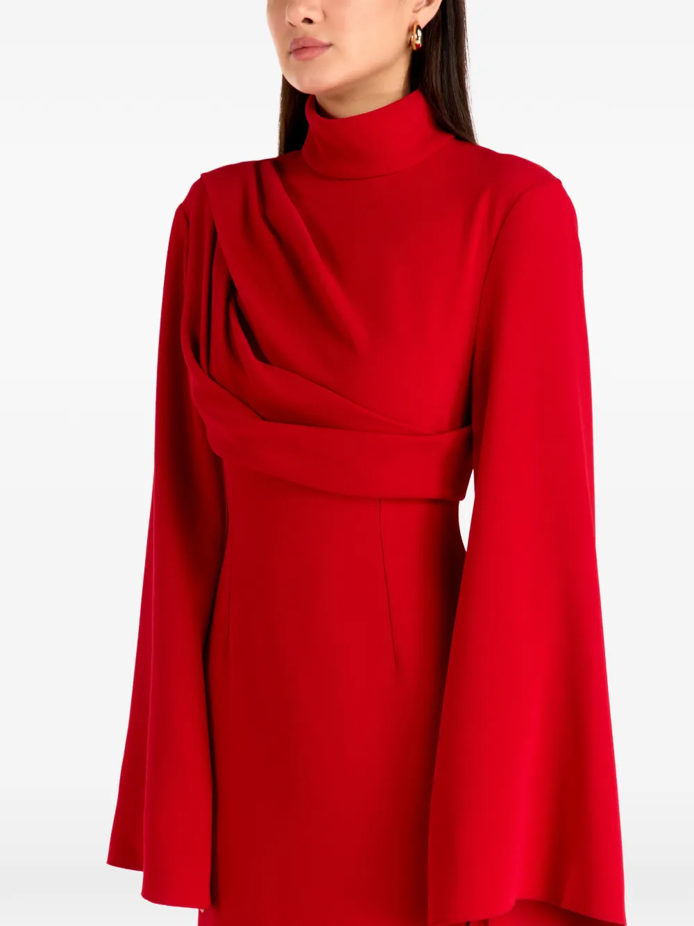 Solace London Maxi-jurk met gedrapeerd lijfje en lange mouwen Rood