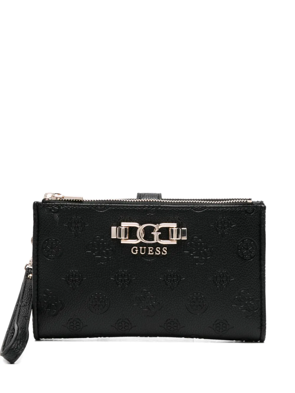 GUESS USA embossed-logo zip-roundwallet - Nero