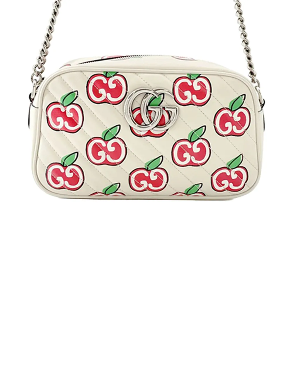 Gucci Pre-Owned 2016-2026 Small GG Marmont Matelasse Leather Apple crossbody bag - Bianco