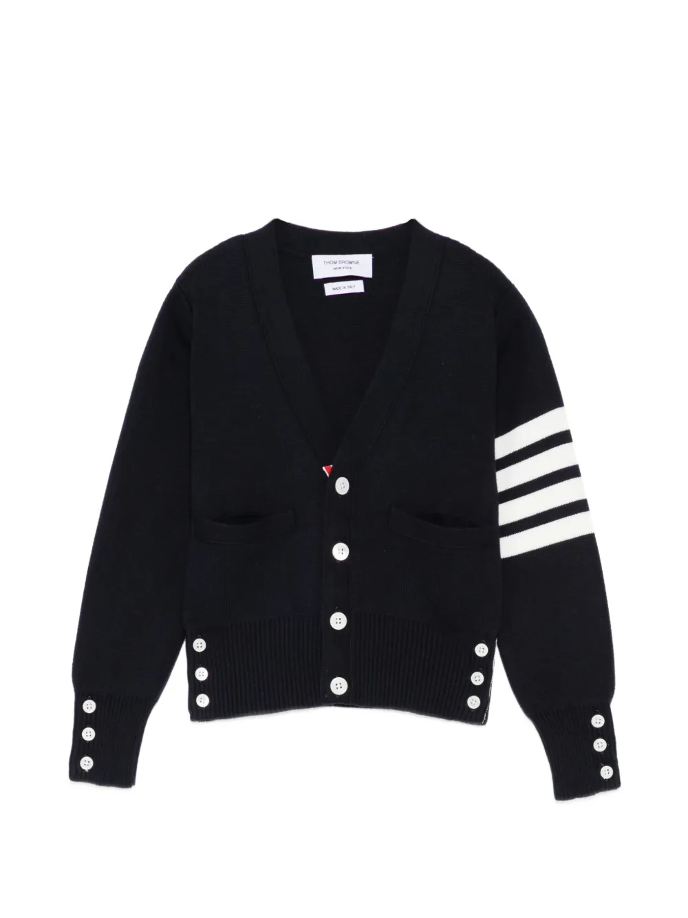 Thom Browne Kids Cardigan mit vier Streifen - Blau