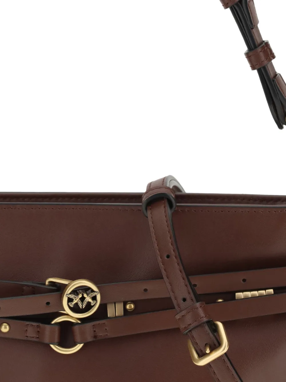 PINKO Medium suède schoudertas Bruin