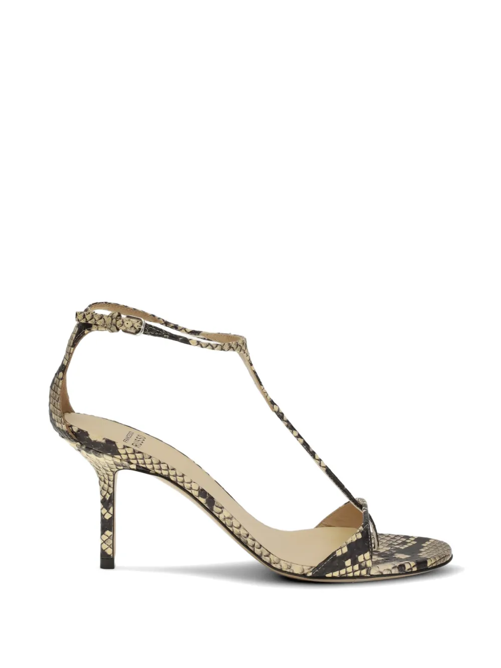 Francesco Russo T-strap patterned sandals Beige