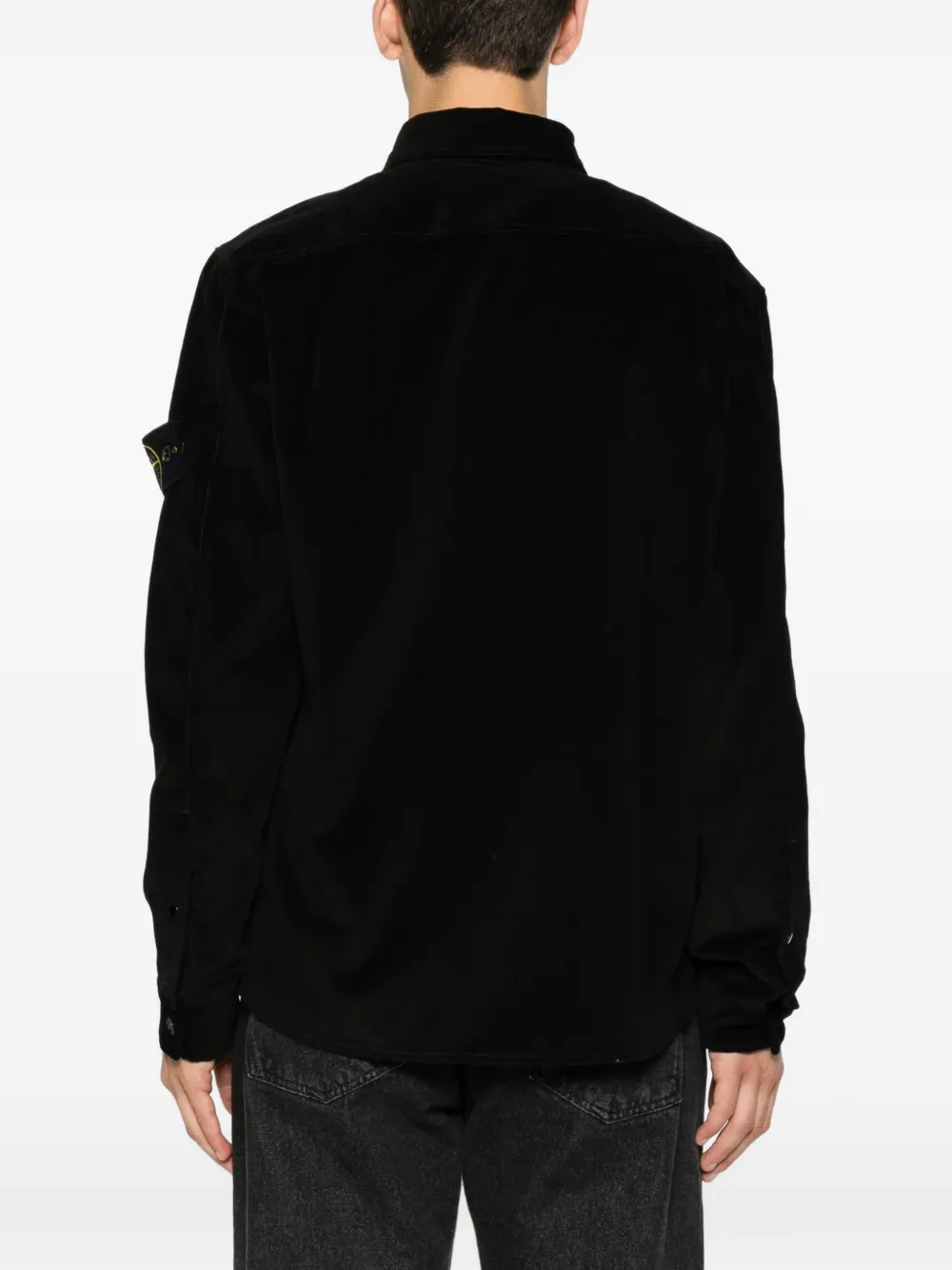 Stone Island Shirtjack met opgestikte zakken Zwart