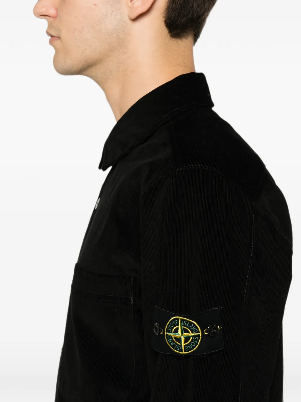Stone Island Shirtjack met opgestikte zakken Zwart