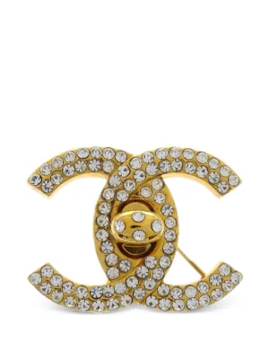 CHANEL Pre-Owned 1997 ココマーク ターンロック ラインストーン