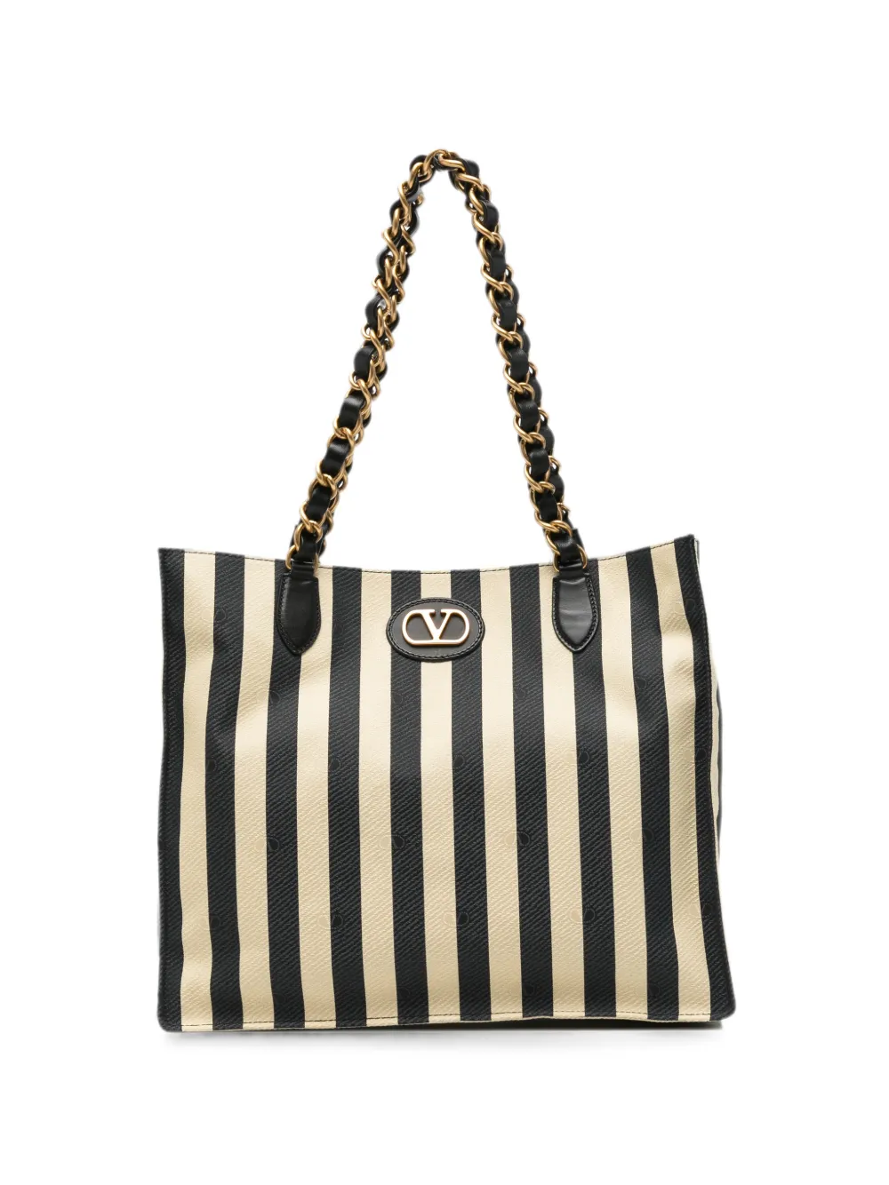 Valentino Garavani VLogo Signature striped shoulder bag - Nero