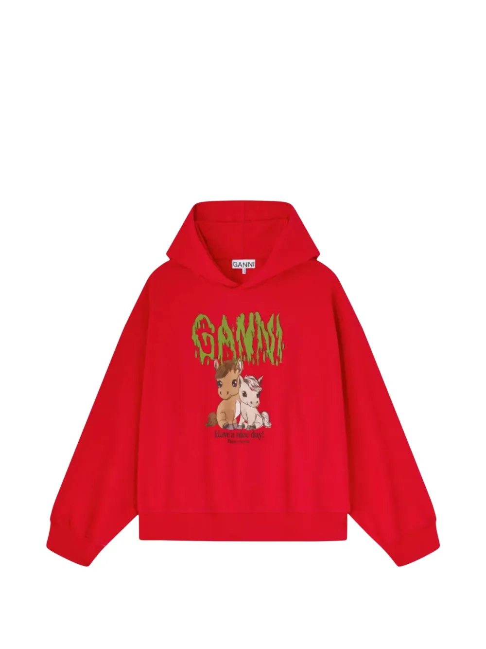 GANNI Isoli cropped hoodie - Red