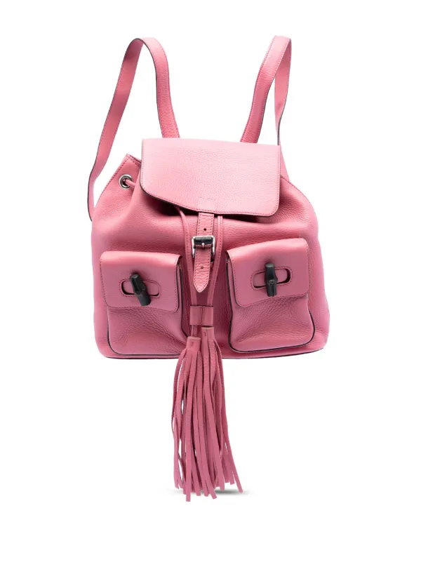 Gucci Pre-Owned 2016-2026 レザー バンブータッセル バックパック 