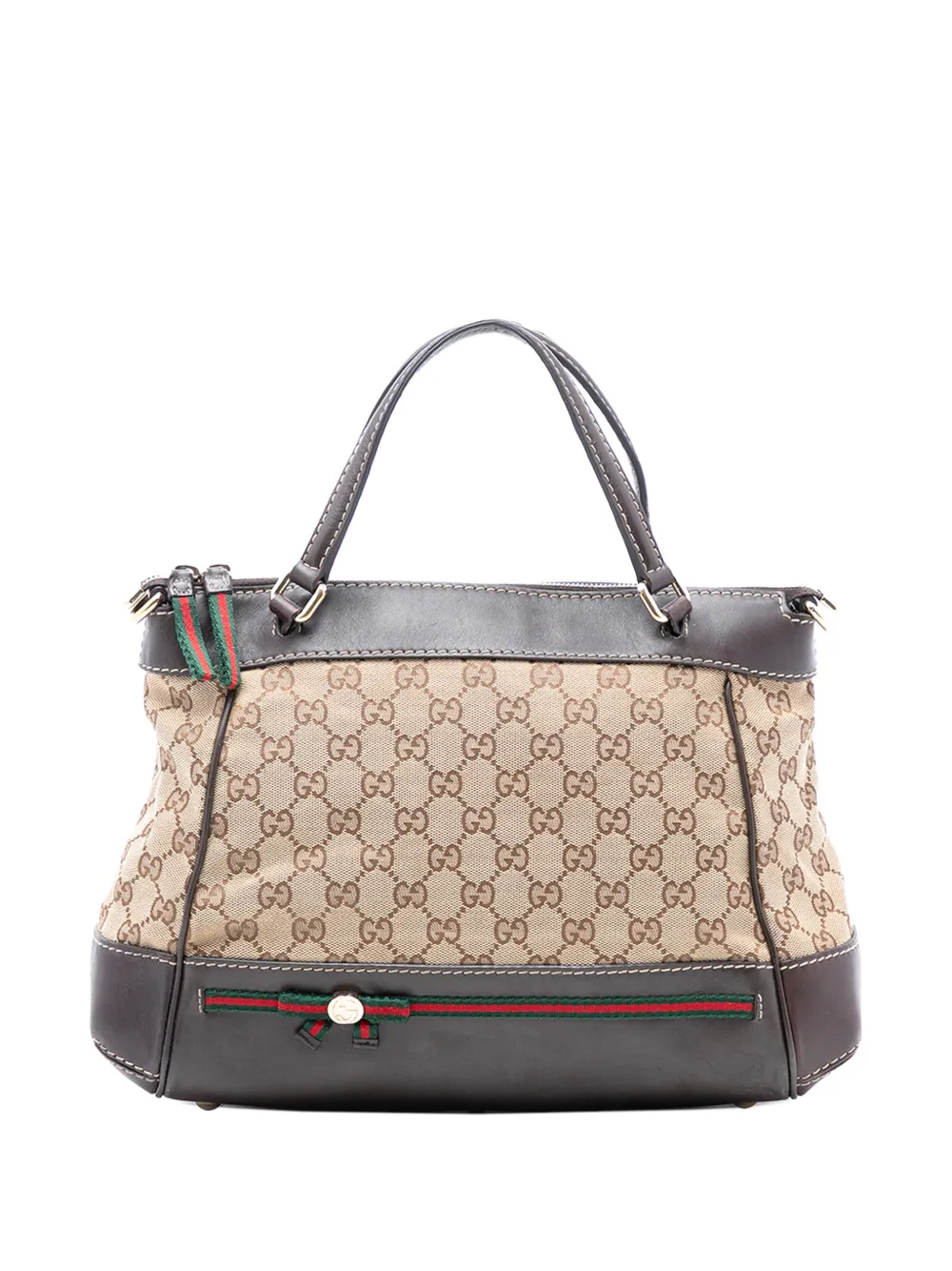 Gucci Pre-Owned 2016-2025 GG Canvas Web Mayfair satchel - Marrone