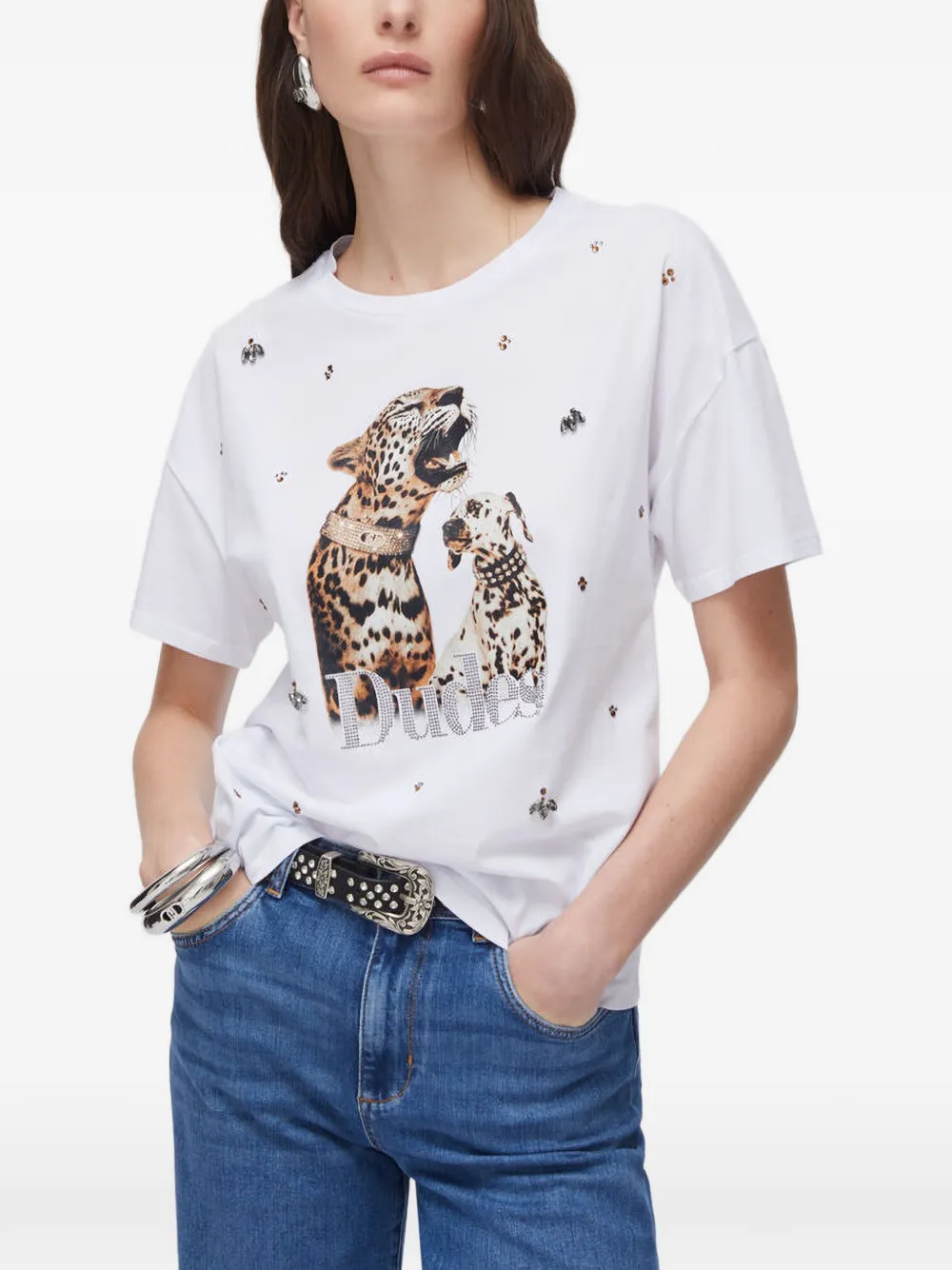 LIU JO T-shirt met dierenprint Wit