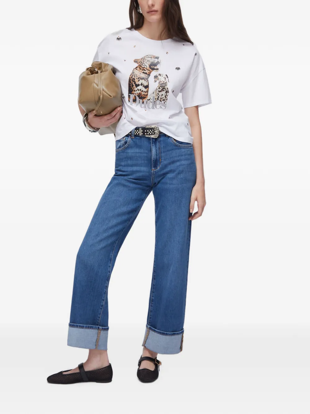 LIU JO T-shirt met dierenprint Wit