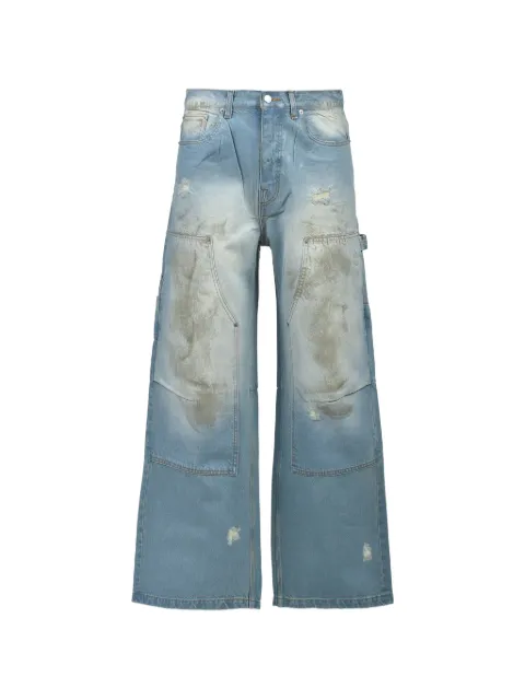 BREATH distressed wide-leg jeans