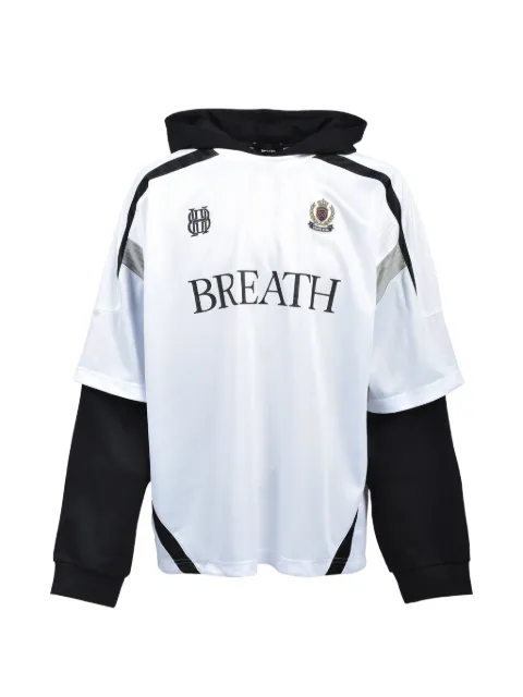 BREATH layered logo hoodie