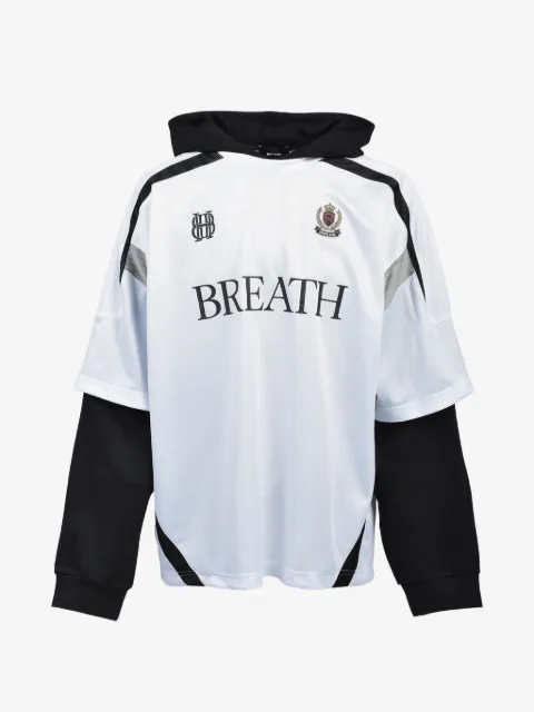 BREATH layered logo hoodie