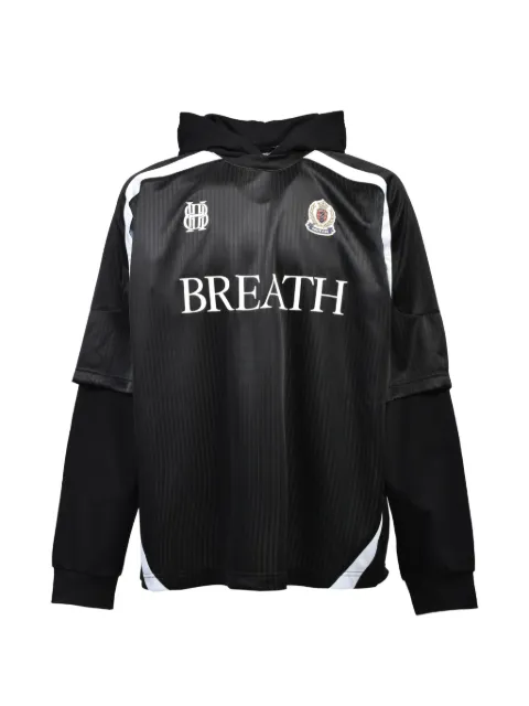 BREATH layered zip-up hoodie