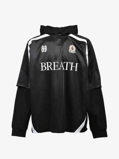 BREATH layered zip-up hoodie