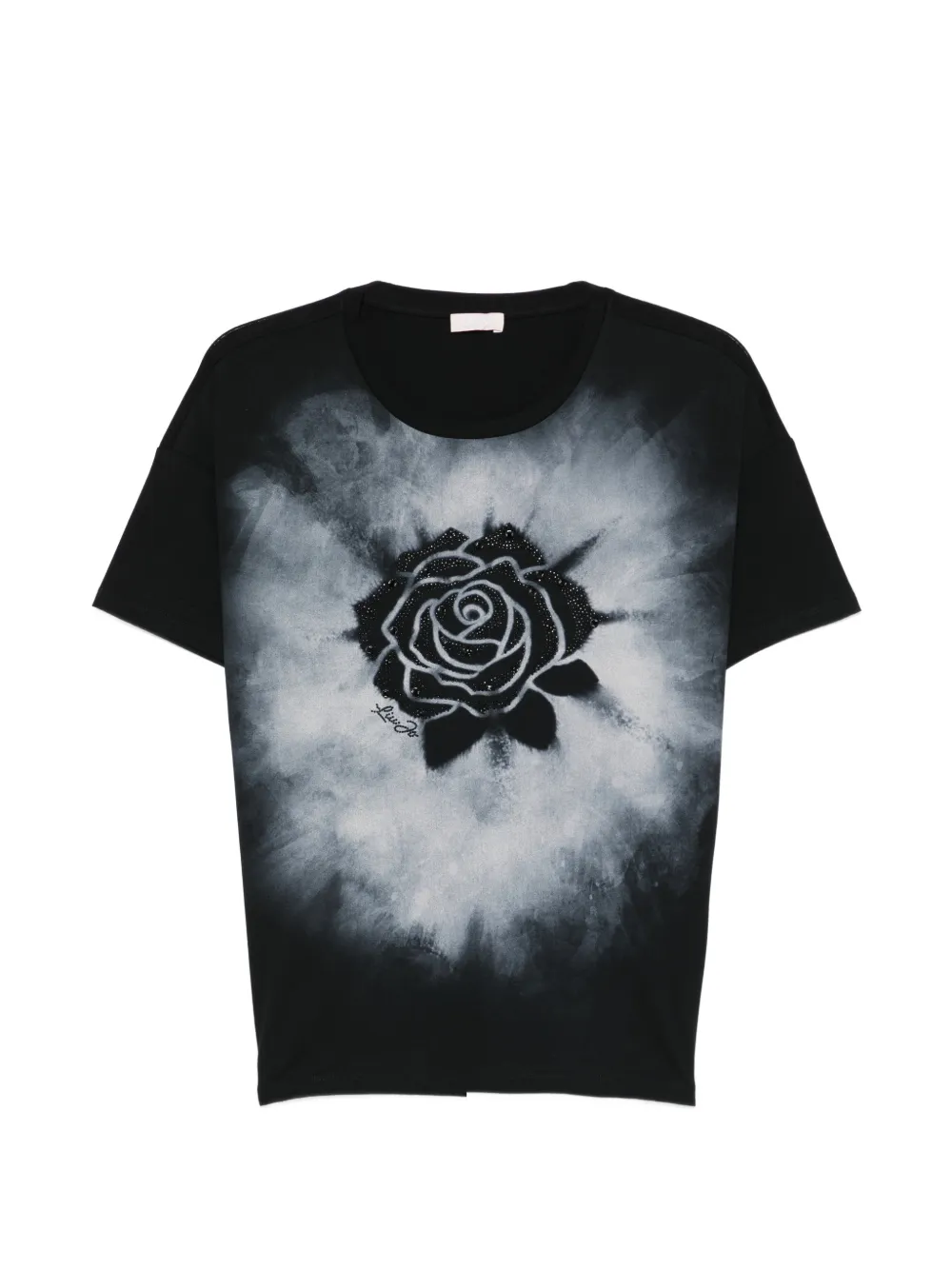 LIU JO rose-print T-shirt - Nero