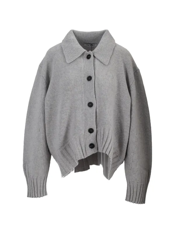 The Attico Collared Cardigan in Grey