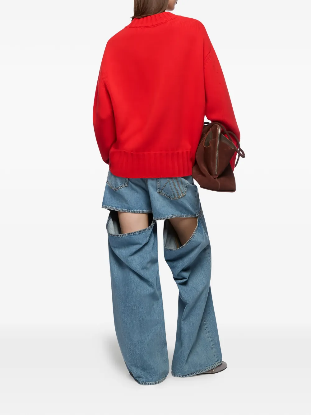  The Attico Asymmetric Sweater - Red 