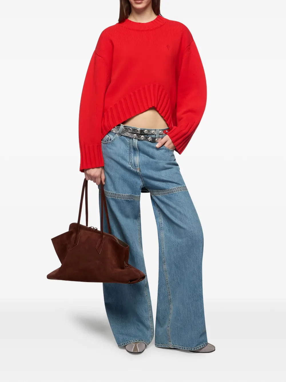  The Attico Asymmetric Sweater - Red 