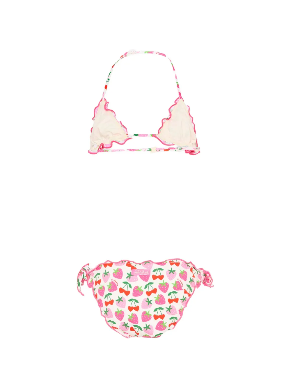  Mc2 Saint Barth Kids Ruffled Printed Bikini - Neutrals 