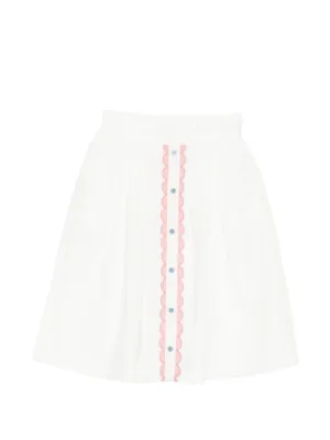 Stella McCartney Kids スカラップトリム ポプリンスカート | ホワイト